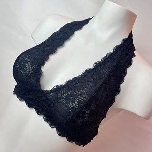 FREE PEOPLE Intimately XS Black Lace Halter Bralette